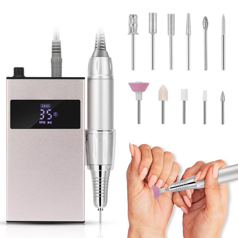 Geluidsarme draagbare nagelboorset